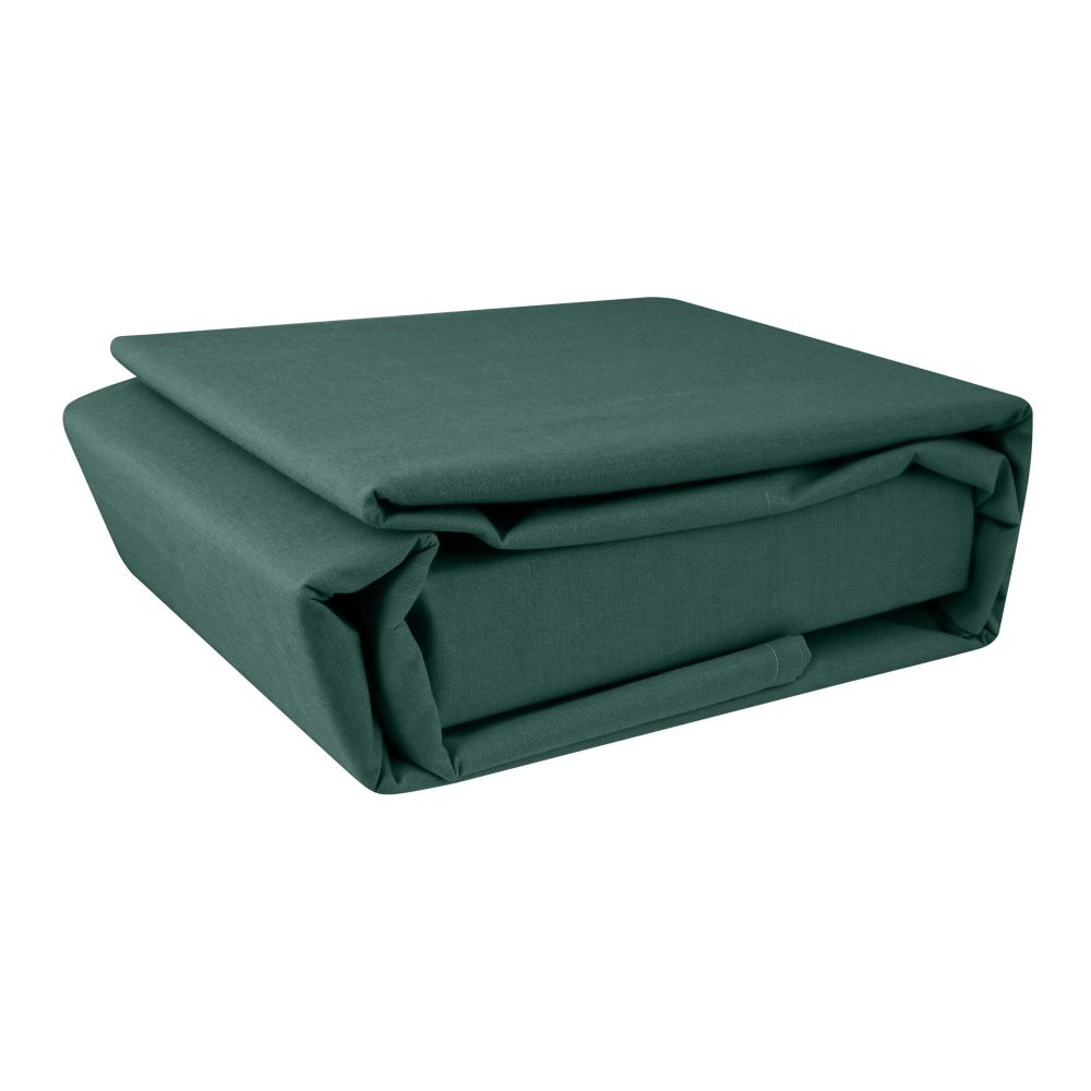 Plushmink Blissfull Dyed Double Bed Sheet, Green