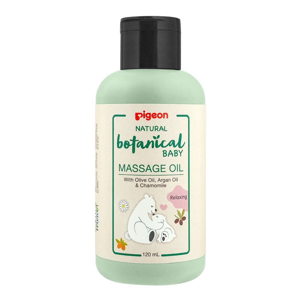 Pigeon Natural Botanical Olive Oil, Argan Oil & Camomile Baby Massage Oil, 120ml