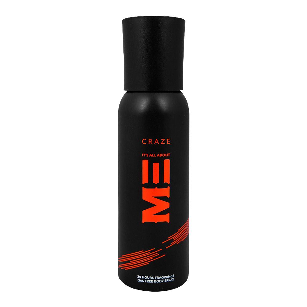 Me Craze Gas Free Body Spray, 24 Hours Lasting, For Men, 120ml