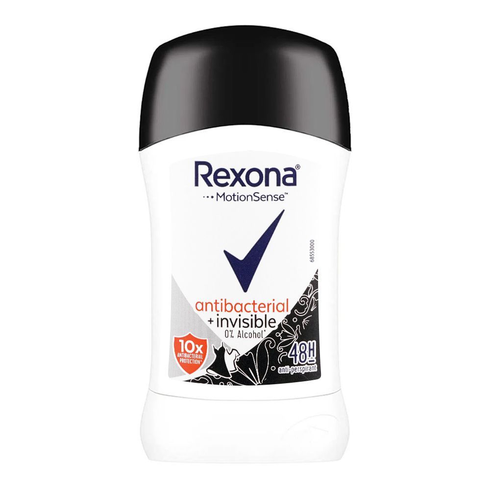 Rexona 48H Motion Sense Antibacterial + Invisible Deodorant Stick, For Men & Women, 40g