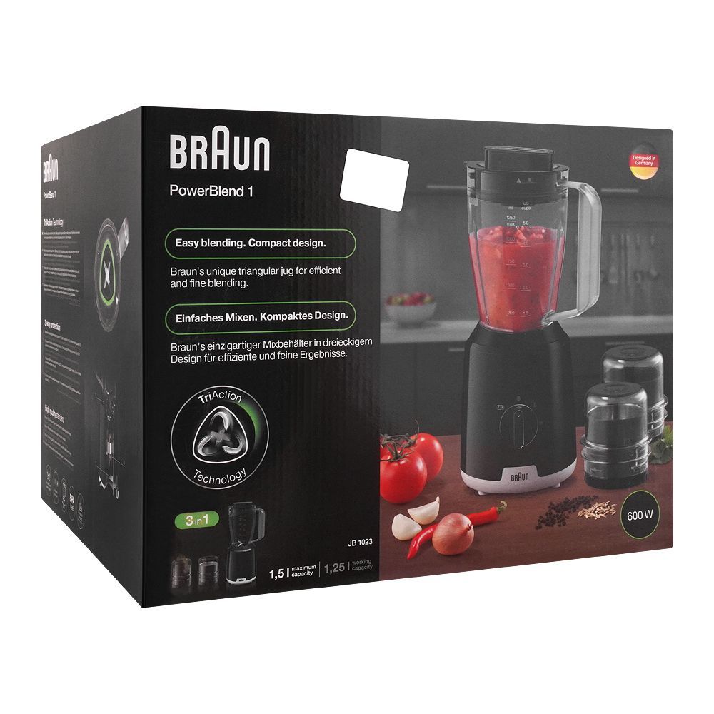 Purchase Braun Power Blend 1 Jug Blender, 600W, Black, JB-1023 Online ...