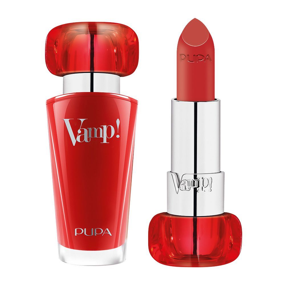 Pupa Milano Vamp! Extreme Colour Lipstick With Plumping Treatment, 304, Red Flame
