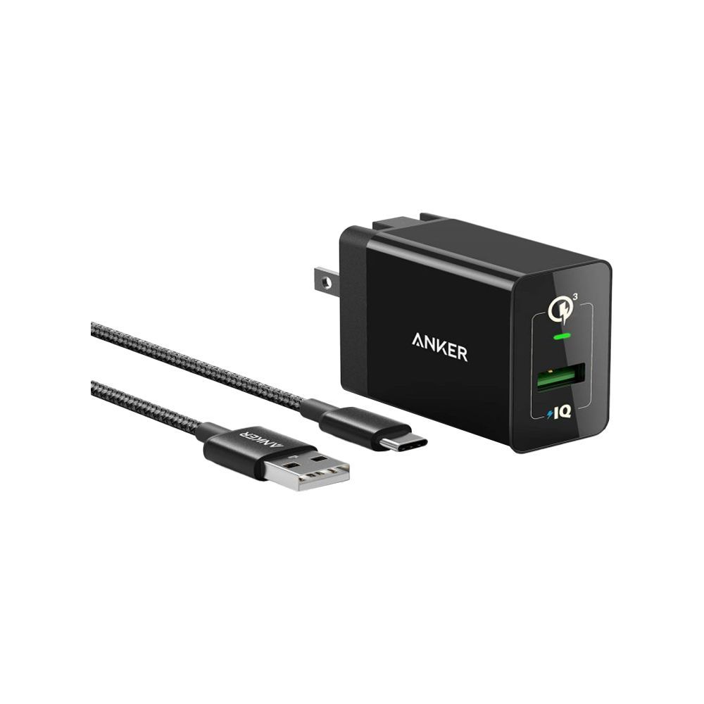 Anker Power Port +1 USB C Cable, 3.0 Cable, 3ft, Black, B20112