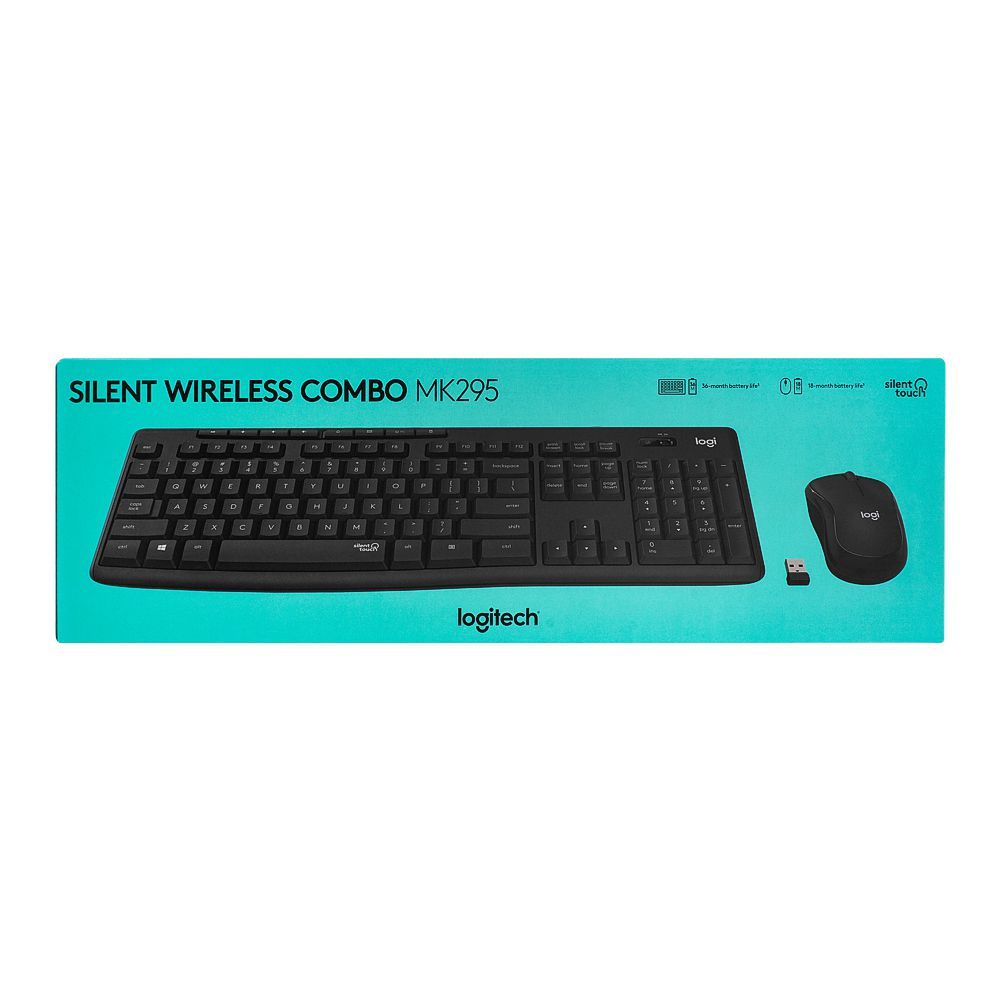 Buy Logitech Silent Wireless Combo Keyboard & Mouse Black, MK295 Online ...