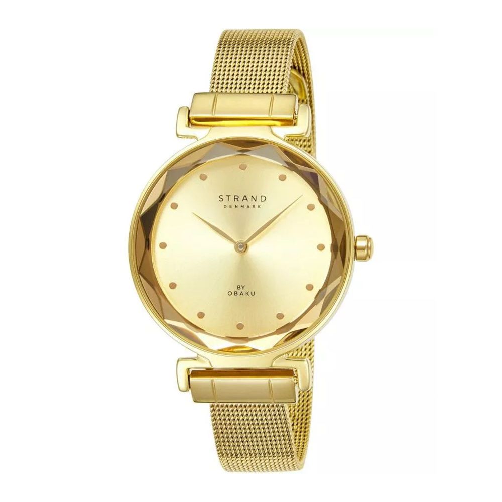 Obaku Women's Strand Denmark Yellow Gold Round Dial & Bracelet Analog Watch, S731LXGgG