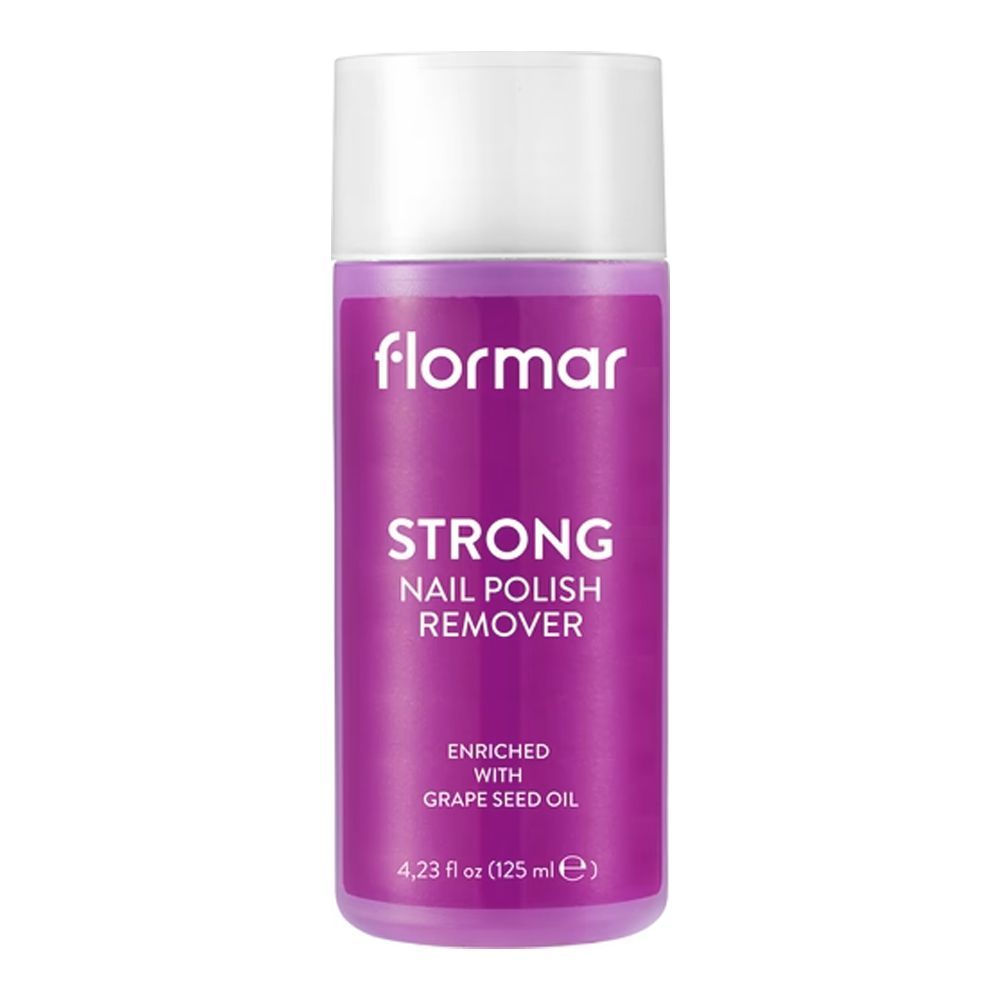 Flormar Strong Nail Polish Remover, Grape Seed Oil, 125ml
