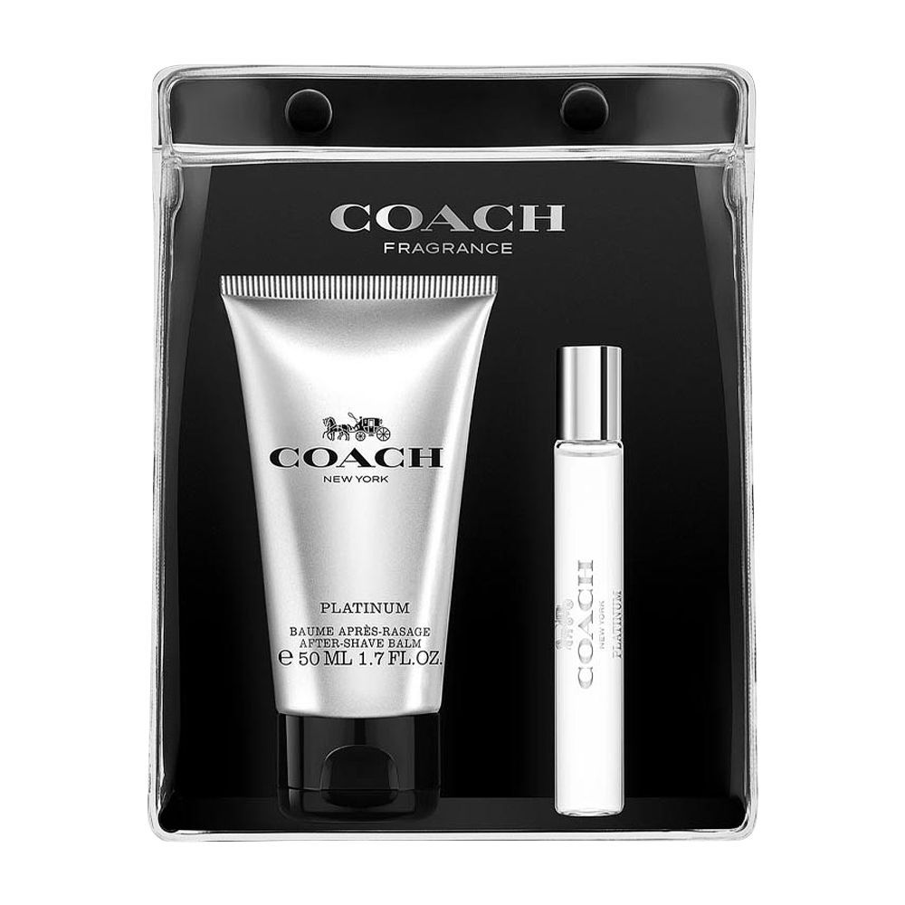 Coach Platinum For Men Mini Set Eau De Parfum 7.5 ml + Aftershave Balm 50 ml + Pouch