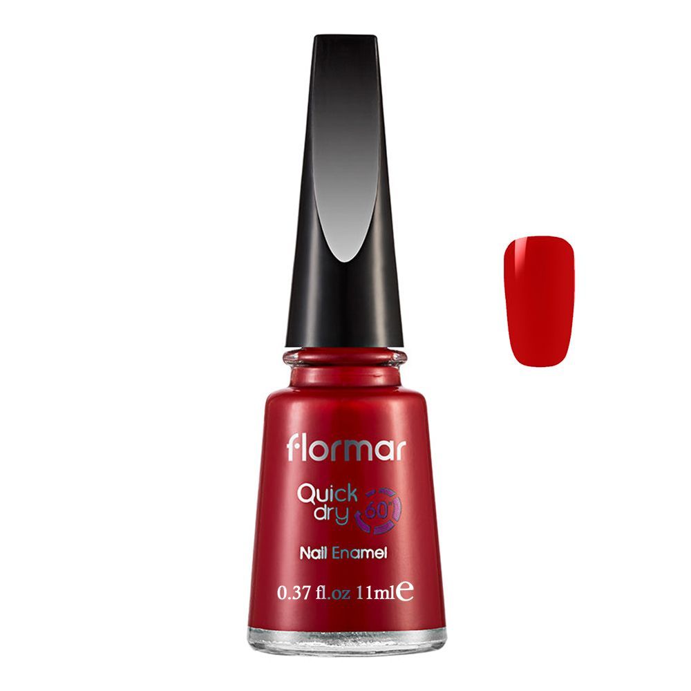 Flormar Quick Dry 60 Nail Enamel, Red Flag, 11ml, QD04