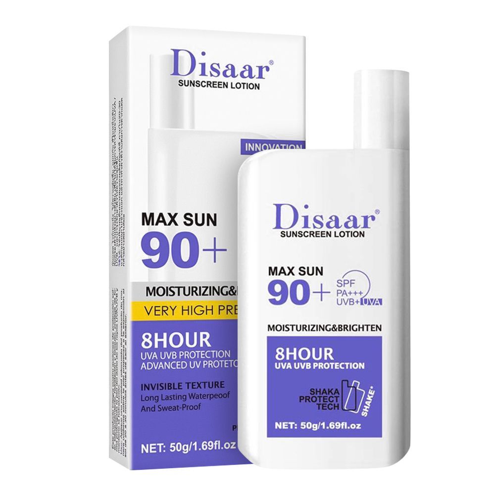 Disaar Moisturizing & Brighten SPF90 Sunscreen Lotion, DS5122, 50g