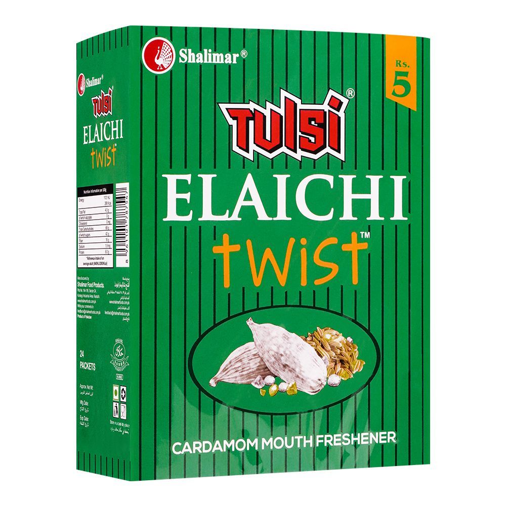 Shalimar Tulsi Elaichi Twist Mouth Freshener, 24-Pack