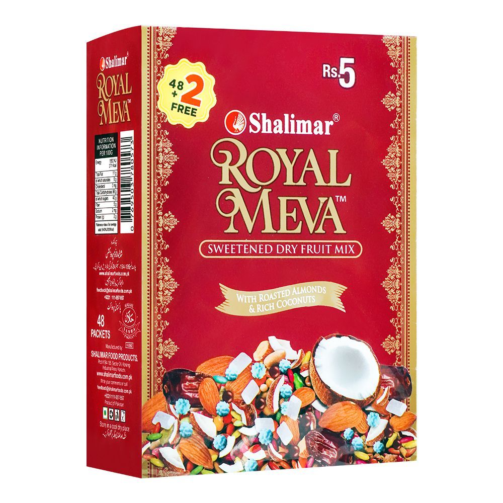 Shalimar Royal Meva Supari, Sweetened Dry Fruit Mix, 48-Pack