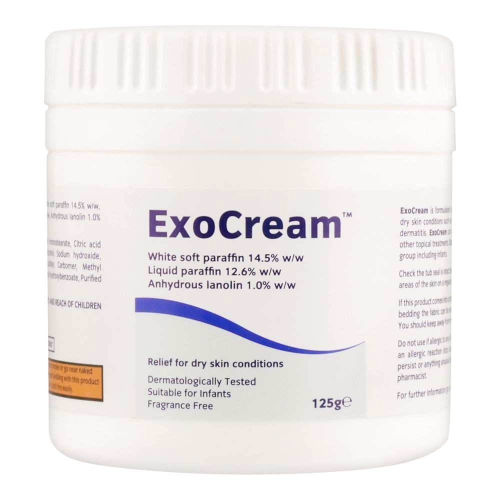 Exo Cream White Soft Paraffin Dry Skin Conditions Fragrance-Free Cream, 125g