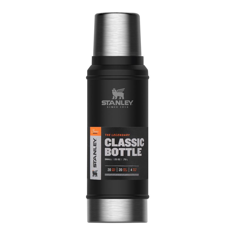 Stanley Classic Series The Legendary Classic Bottle, Small, 0.75 Liter, Matte Black Pebbles, 10-01612-028