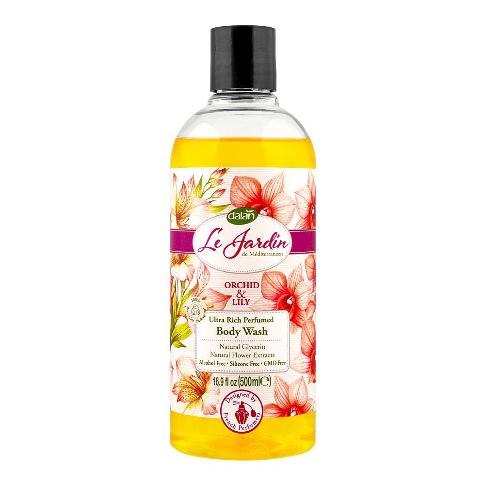 Dalan Le Jardin Orchid & Lily Ultra Rich Perfumed Body Wash, Alcohol-Free, 500ml