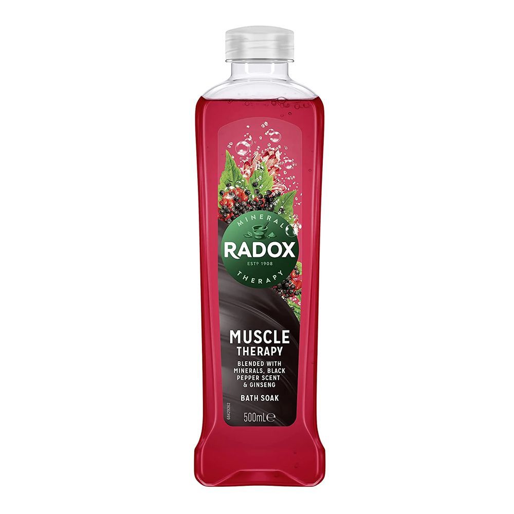 Radox Muscle Therapy Blended With Mineral, Black Pepper Scent & Ginseng Bath Soak, 500ml