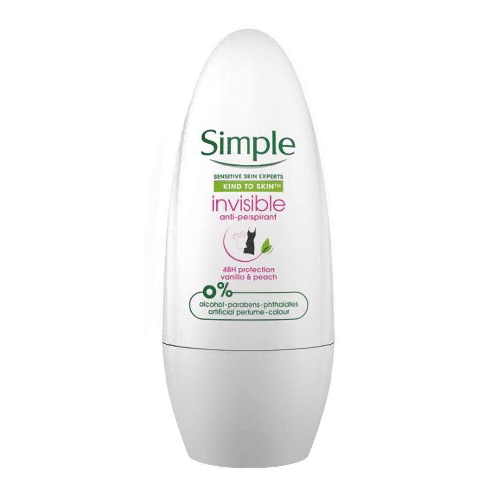 Simple Kind To Skin Invisible Anti-Perspirant Roll-On Deodorant, 50ml