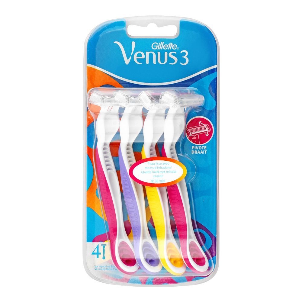 Gillette Venus 3 Disposable Razor, 4-Pack