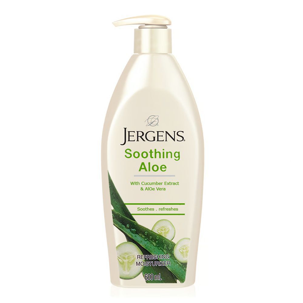 Jergens Soothing Aloe With Cucumber Extract & Aloe Vera Body Lotion, Refreshing Moisturizer, 600ml