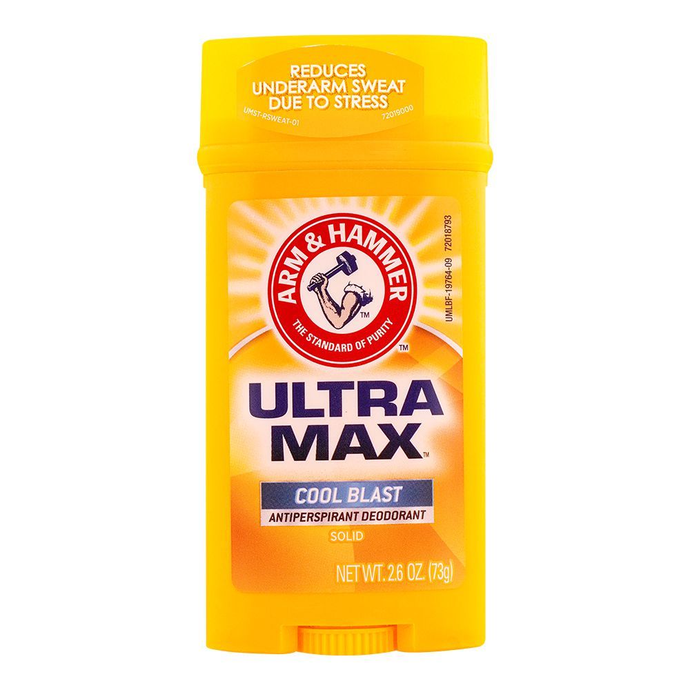 Arm & Hammer Ultra Max Cool Blast Anti-Perspirant Deodorant Stick, For Men, 73g