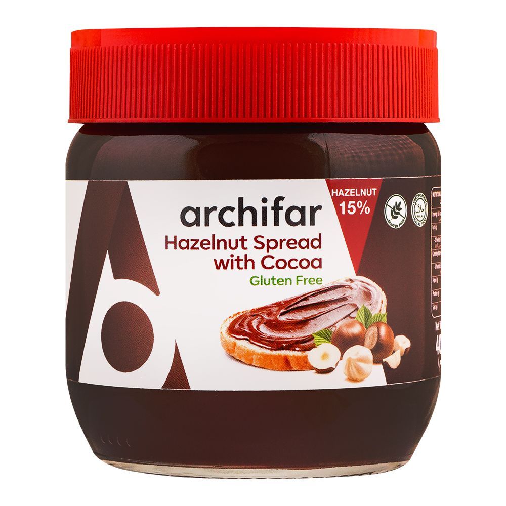 Archifar Hazelnut Spread With Cocoa, Gluten Free 15%, 400g