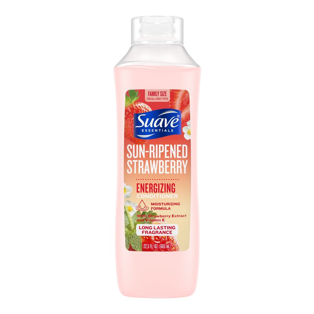 Suave Essentials Sun-Ripened Strawberry Energizing Conditioner, For All Hair Types, 665ml