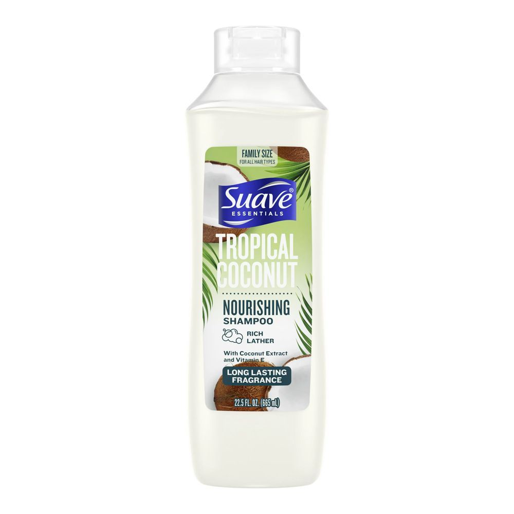 Suave Essentials Tropical Coconut Nourishing Shampoo, For All Hair Types, 665ml