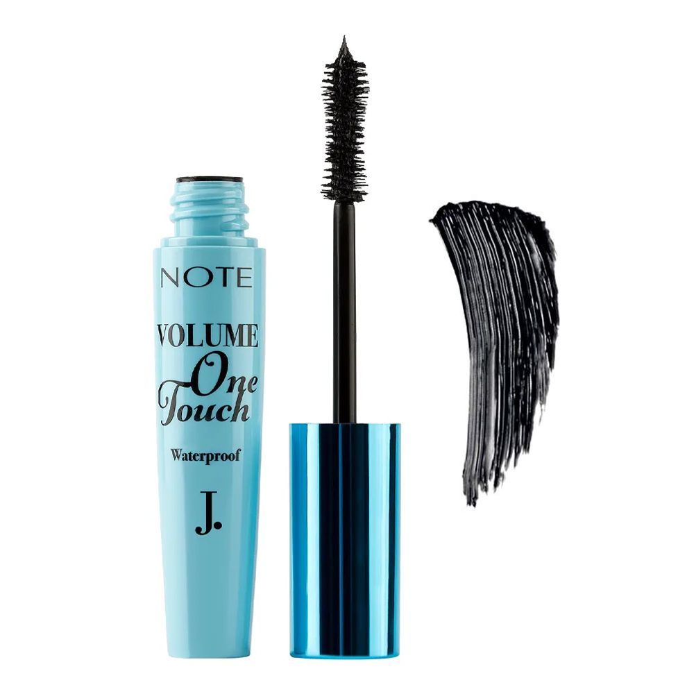 J. Note Volume One Touch Waterproof & Tear Proof Mascara, 01, Black