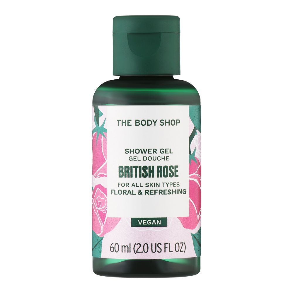 The Body Shop British Rose Vegan Floral & Refreshing Shower Gel, For All Skin Types, 60ml