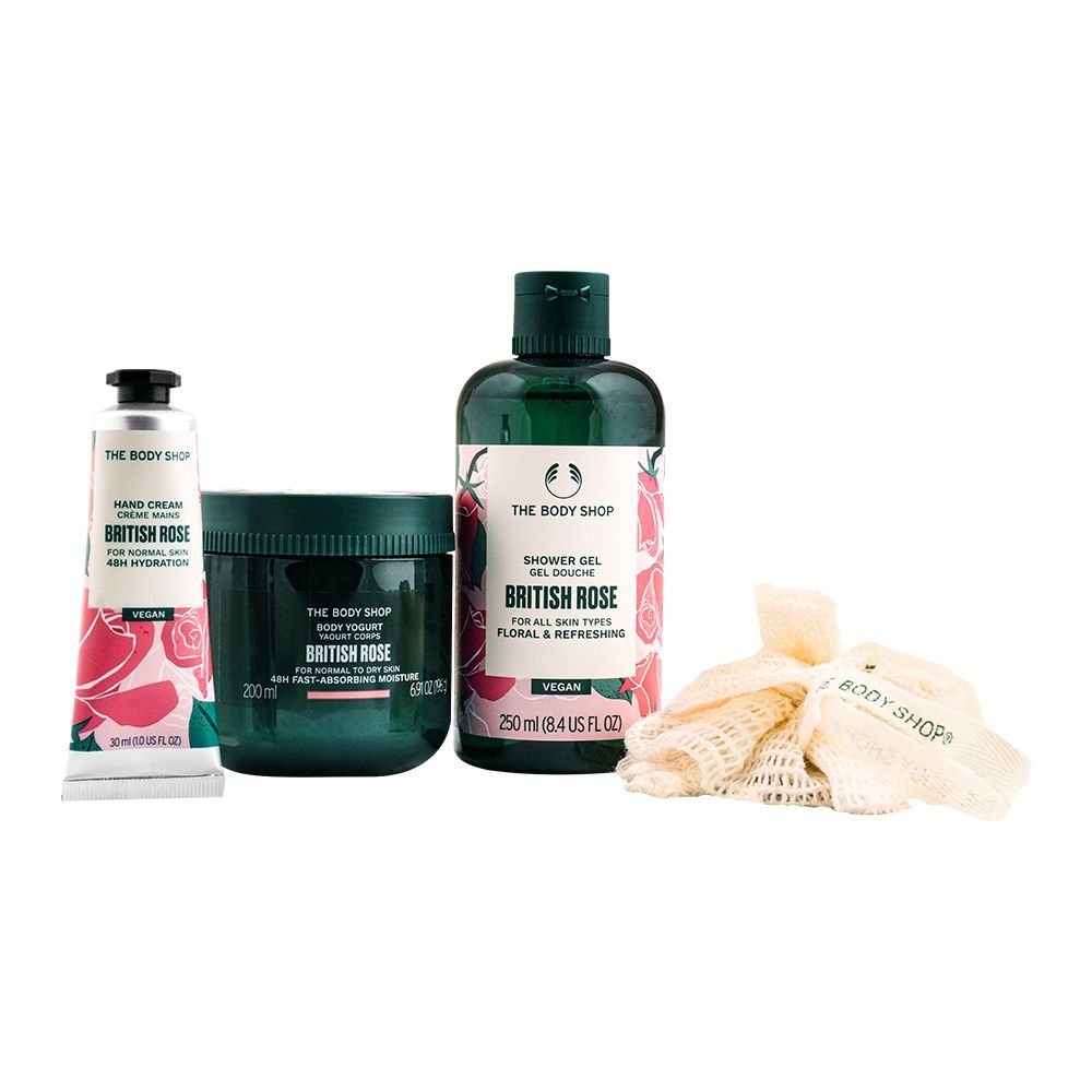 The Body Shop Bloom & Glow British Rose Essential Gift Set, 27827