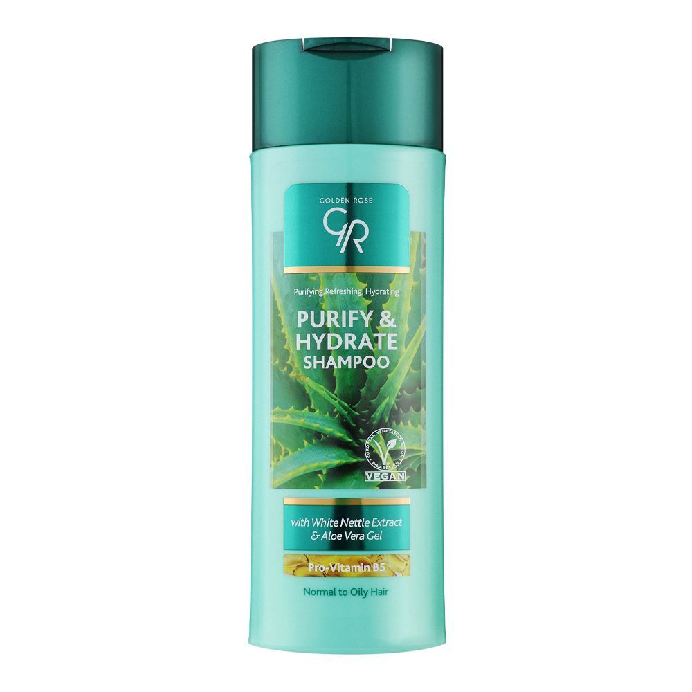 Golden Rose Purify & Hydrate With White Nettle Extract & Aloe Vera Gel Shampoo, For Normal To Oily Hair, 430ml