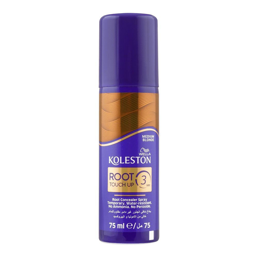 Wella Koleston Roots Touch Up 3 Sec Root Concealer Hair Spray, Medium Blonde, 75ml