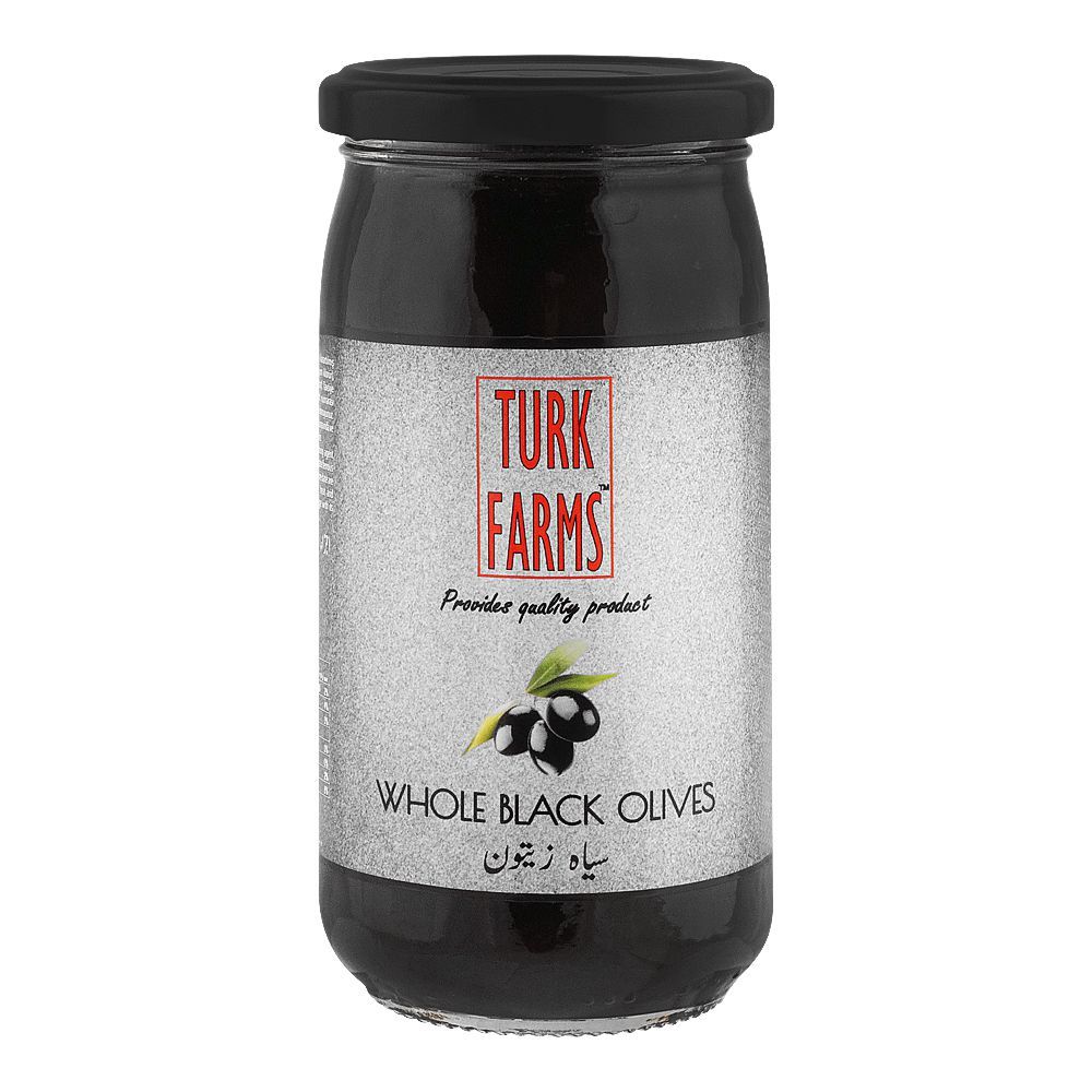 Turk Farms Whole Black Olives, 360g