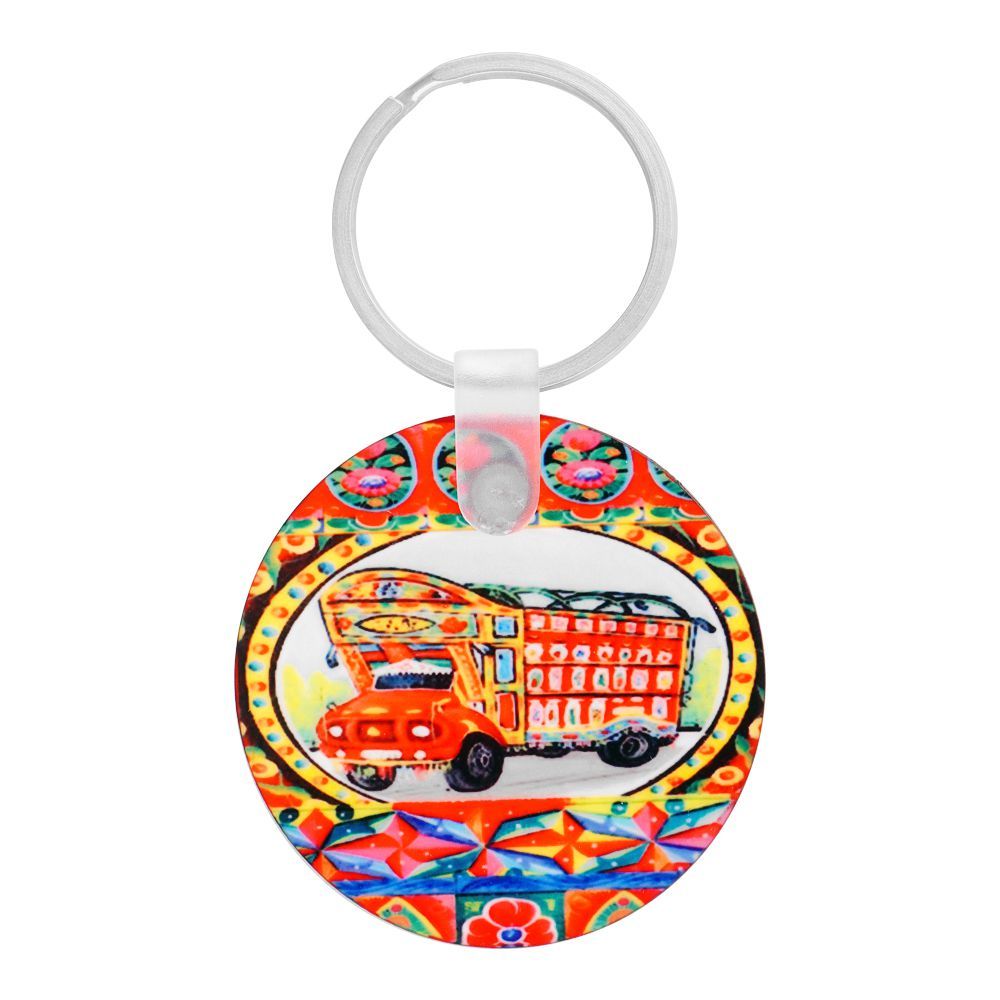 Star Shine Truck Art, Truck 02 Keychain Round, Key07