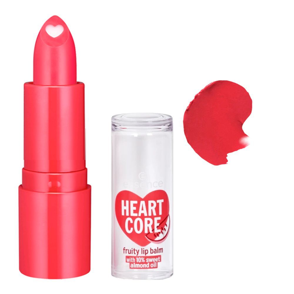 Essence Heart Core Fruity Lip Balm, Sweet Strawberry, 02