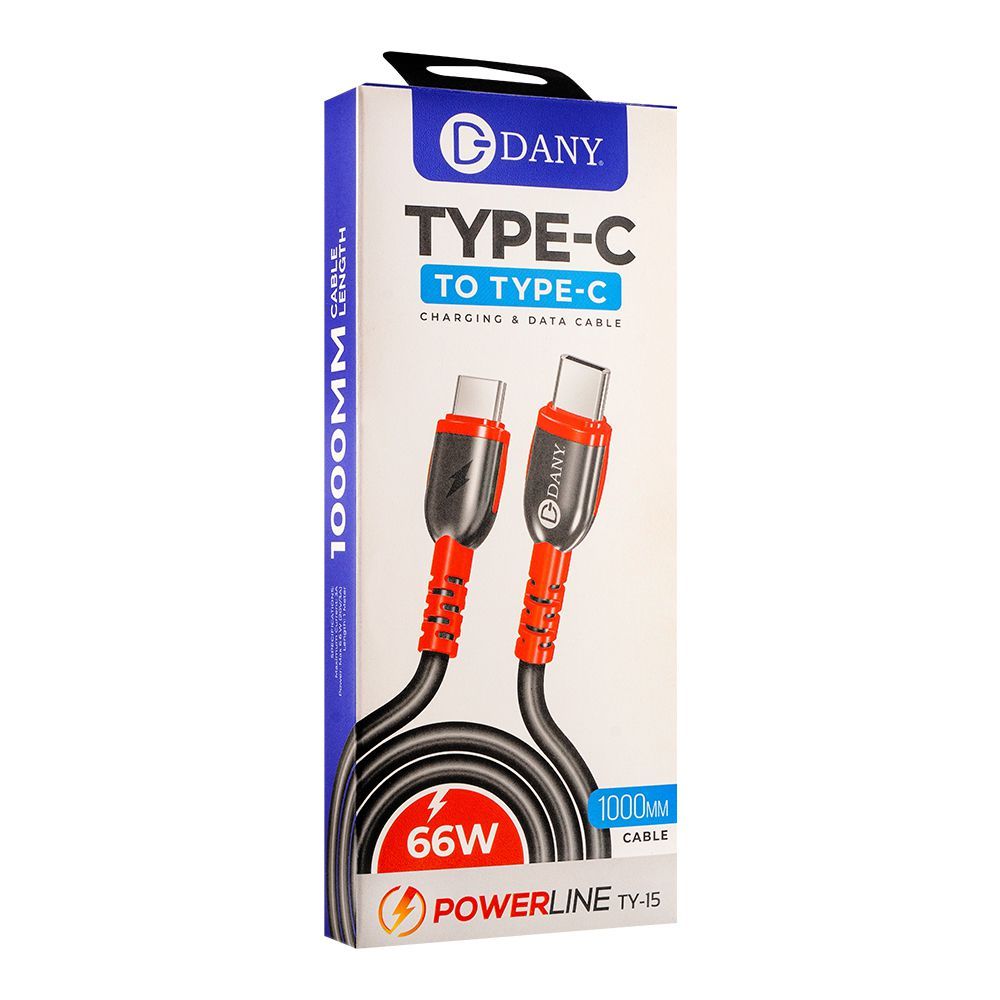 Dany Powerline Type-C To Type-C Charging & Data Cable, TY-15