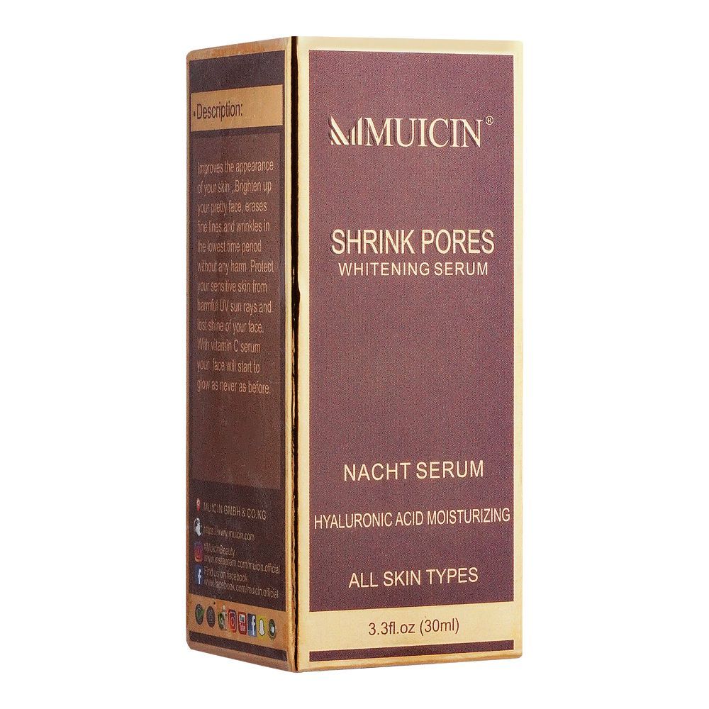Muicin Shrink Pores Whitening Nacht Serum, 30ml