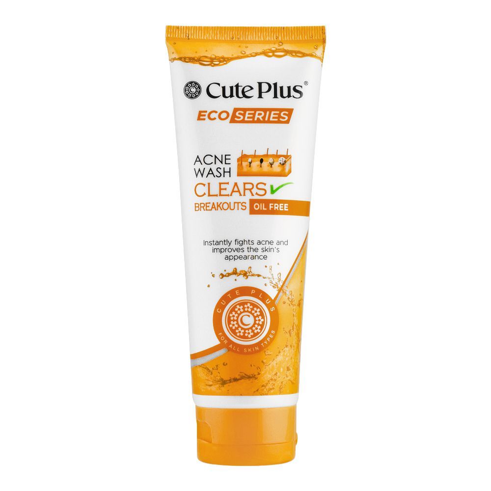 Cute Plus Eco Series Acne Wash Clears Breakouts Oil Free, For All Skin Types, 100ml