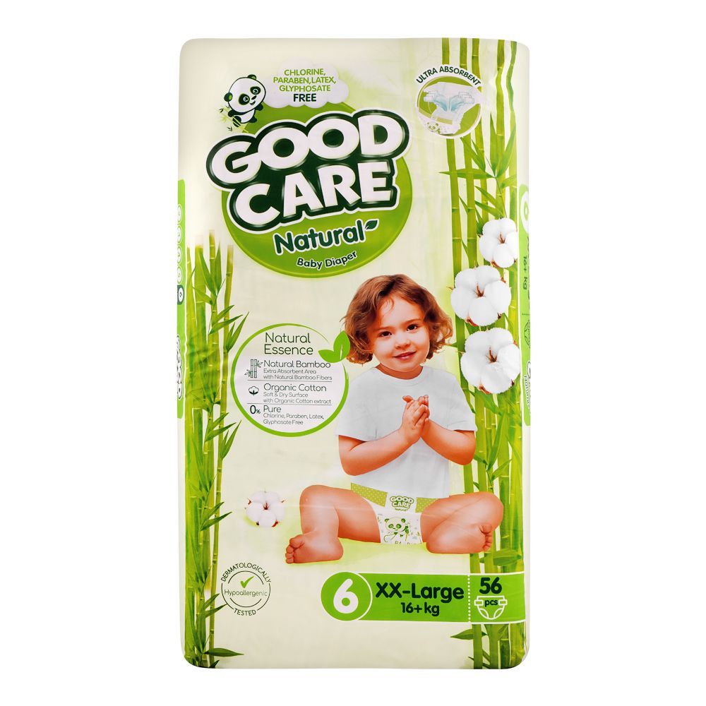Good Care Natural Baby Diaper No. 6, XX-Large, 16+ KG, 56-Pack