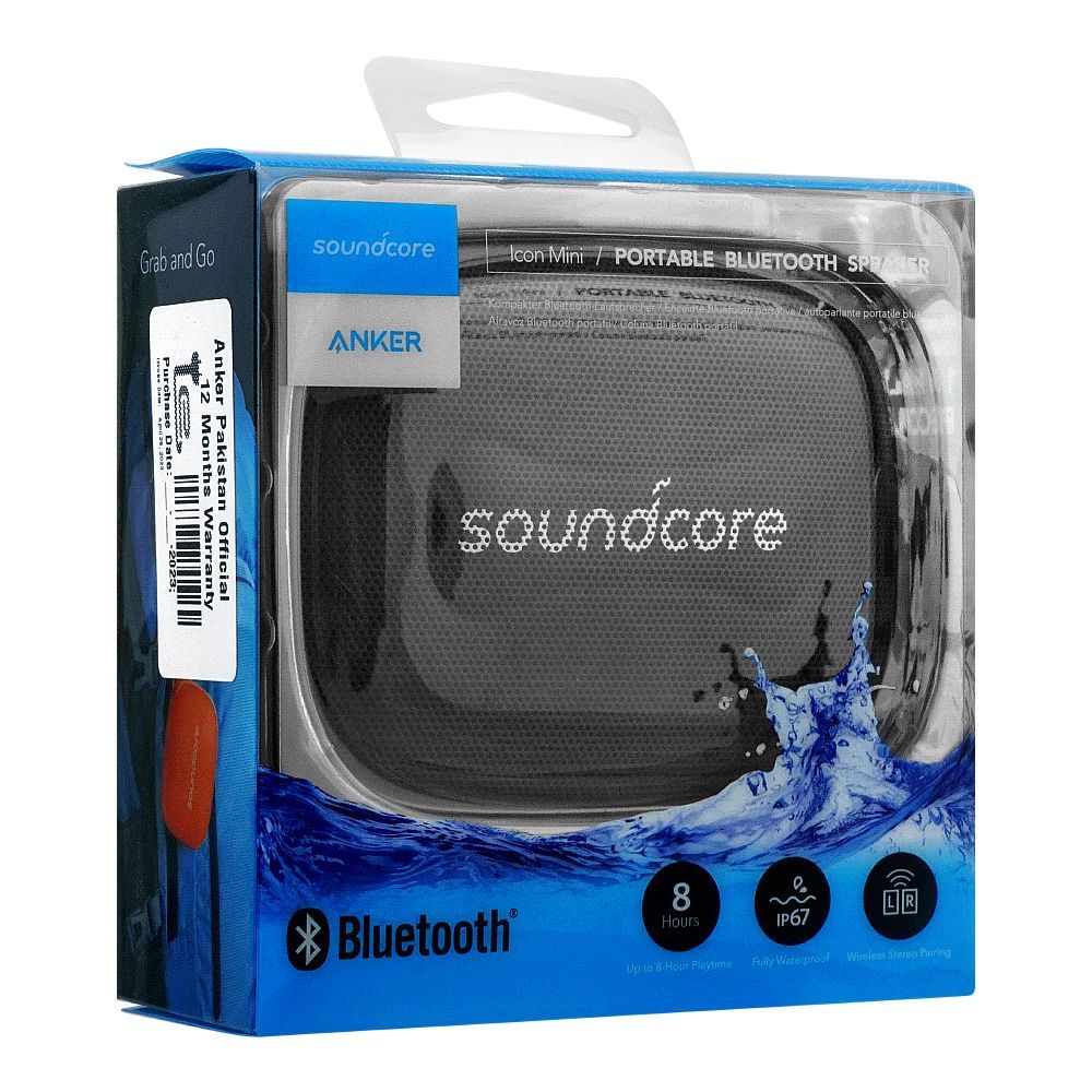 Anker Sound Core Icon Mini Portable Bluetooth Speaker, Black, A3121011