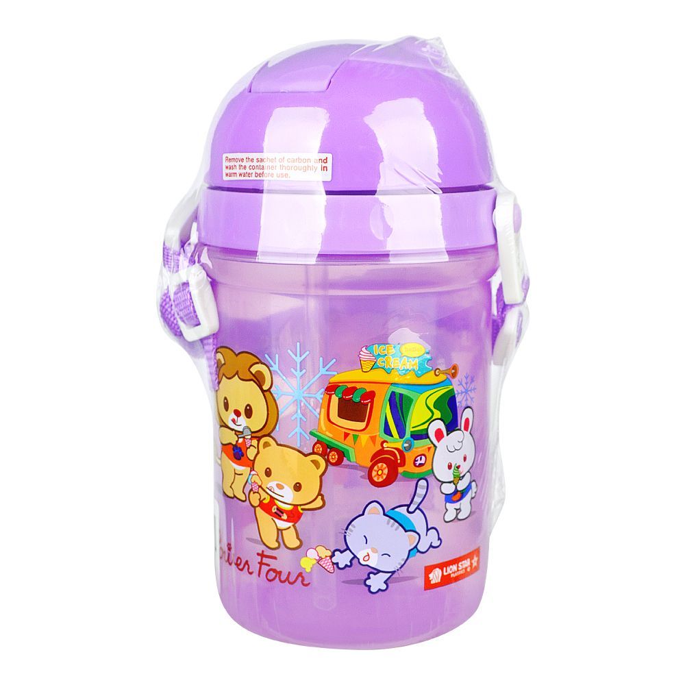 Lion Star Plastic Ascot Water Bottle, 650ml, Purple, NN-20