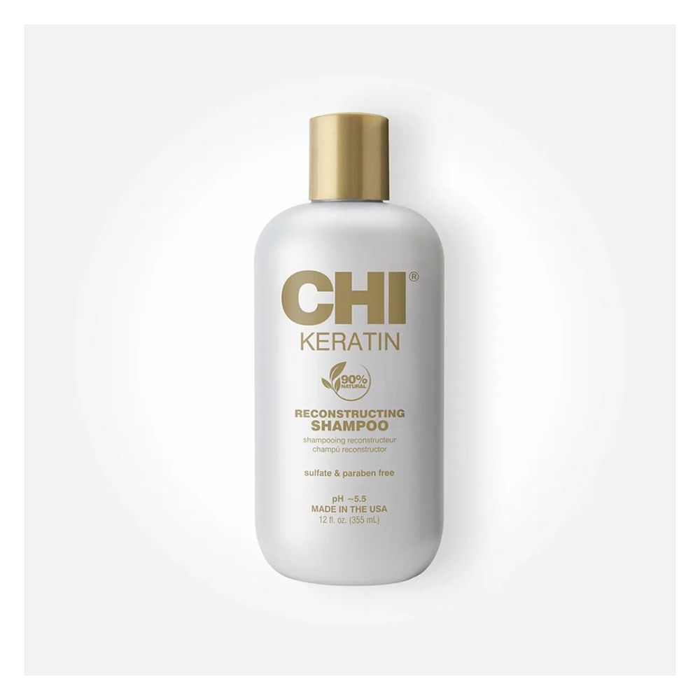 CHI Keratin Reconstructing Shampoo, Sulfate & Paraben Free, For All Hair Types, 355ml