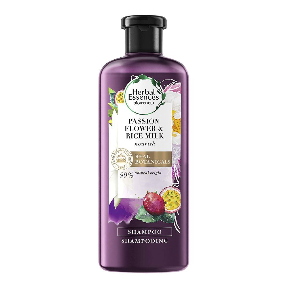 Herbal Essences Pure Real Botanicals Passion Flower & Rice Milk Nourish Shampoo, 250ml