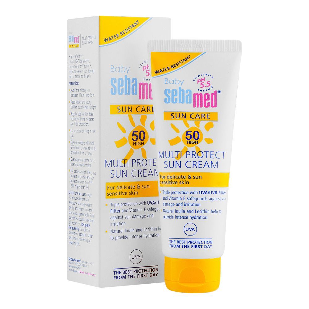 Seba Med Baby PH 5.5 Sun Care 50 High Multi Protect Sun Cream, For Dedicate & Sun Sensitive Skin, 75ml