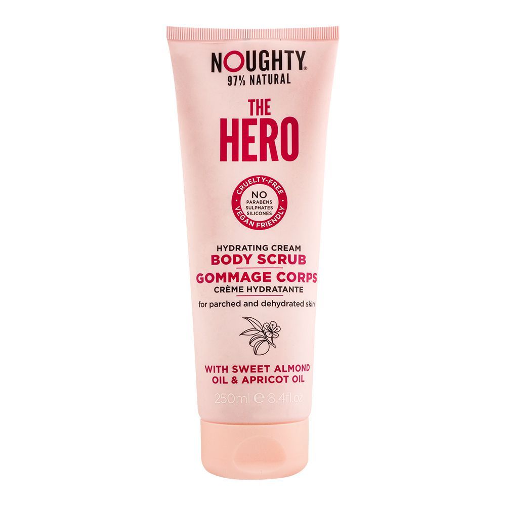 Noughty 97% Natural The Hero Hydrating Cream Body Scrub, For Parched & Dehydrated Skin, 250ml