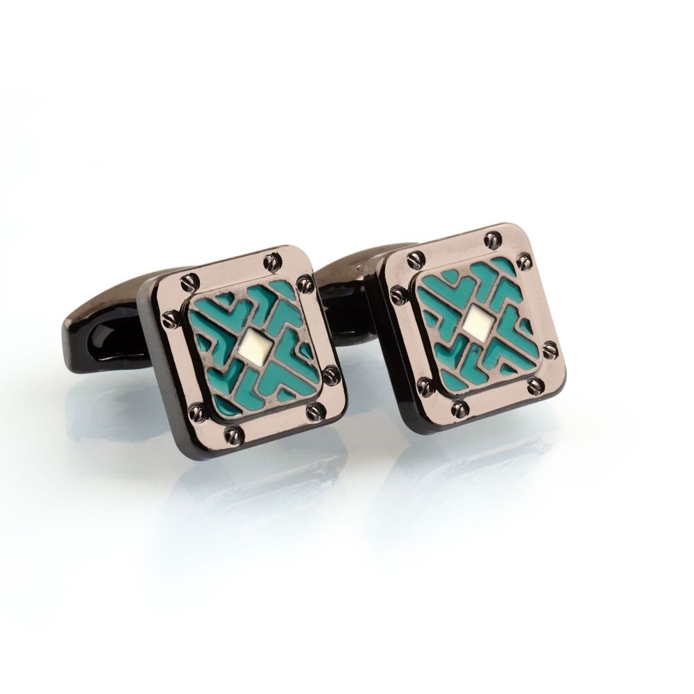 CRT Cufflinks For Men, Black, C-04