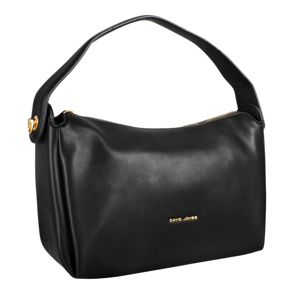 D-J Hand Bag With Shoulder Strap, Black, CM6625