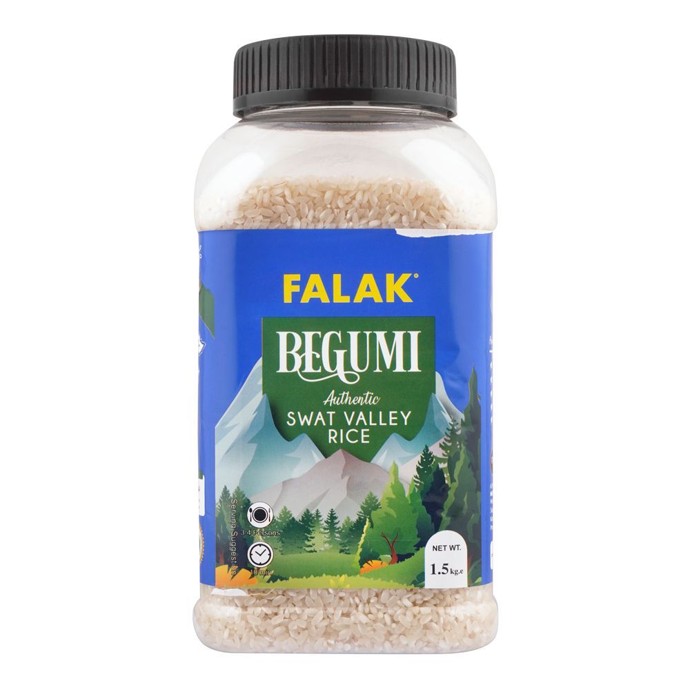 Falak Brown Begumi Rice, 1.5 KG Jar