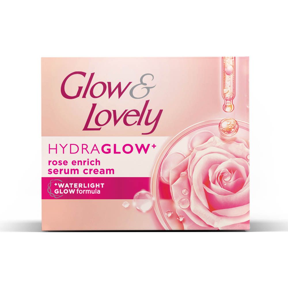 Glow & Lovely Hydra Glow Rose Enrich Serum Cream, Water Light Glow Formula, 60g