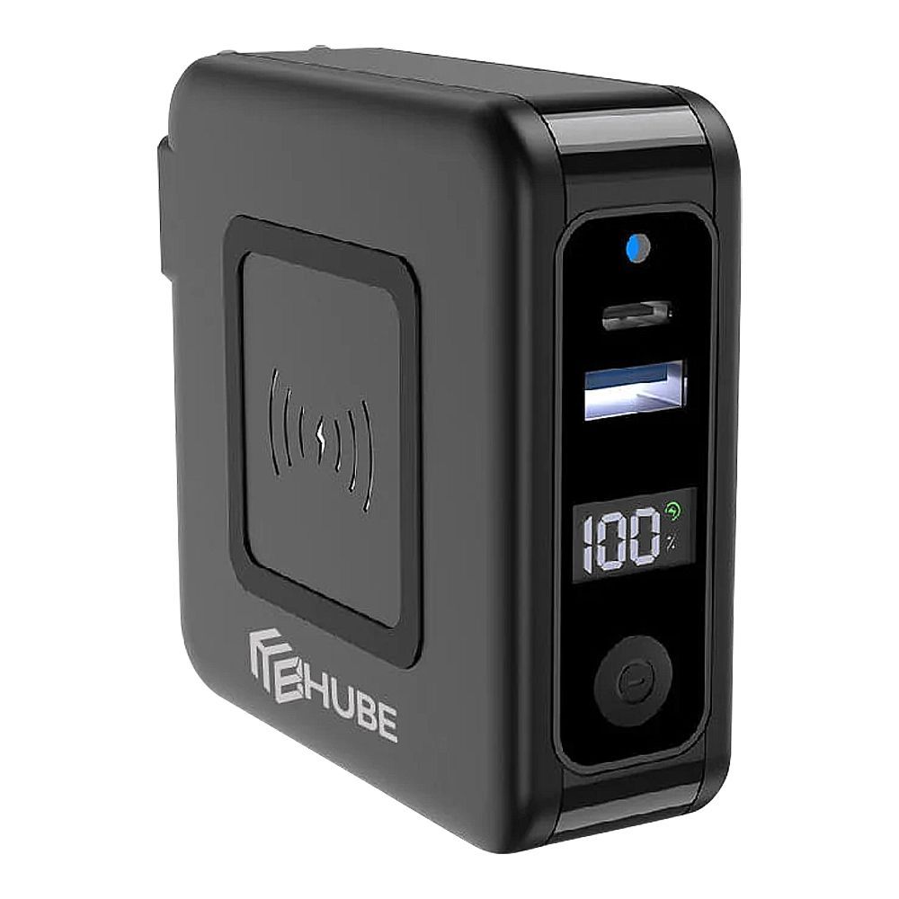 Hube 3-In-1 Wirless 10,000 mAh Power Bank + Wall Socket