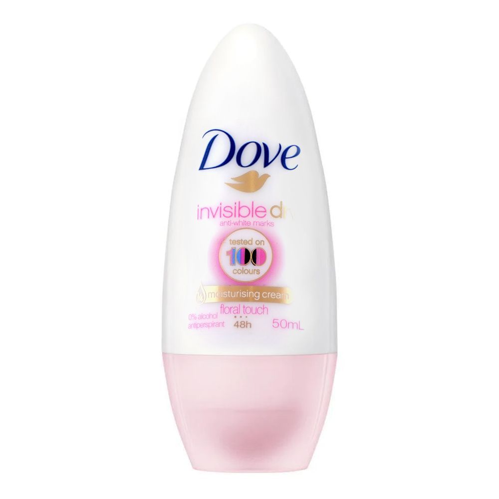 Dove Invisible Dry Floral Touch Moisturising Cream Anti-Perspirant Roll On, For Women, 50ml